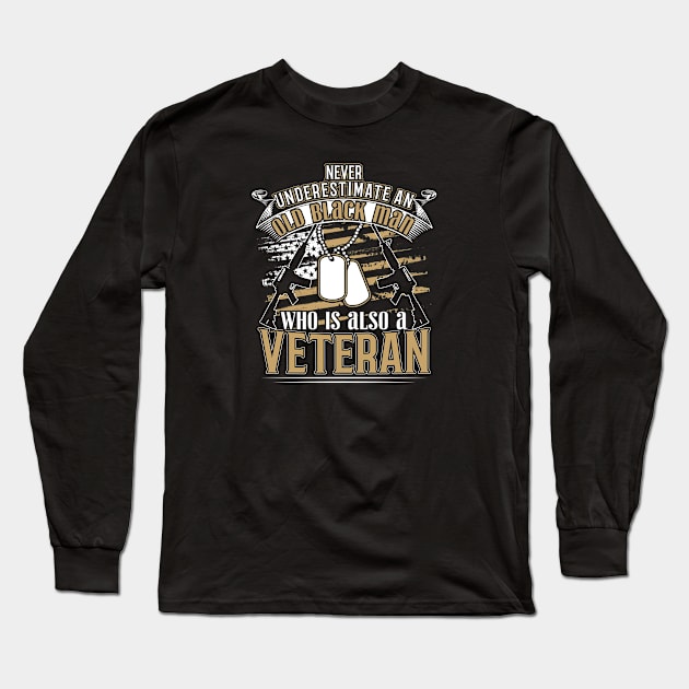 African American Military Veteran Black History Long Sleeve T-Shirt by stockwell315designs